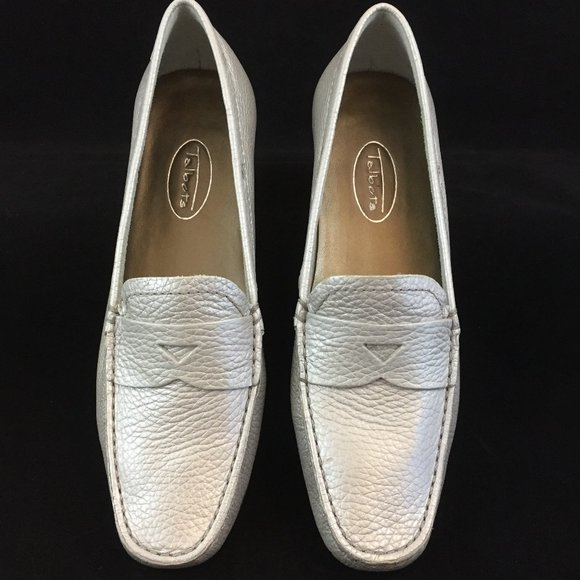 Talbots Brazilian Leather Penny Loafer in Silver- NEW - Picture 13 of 16